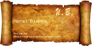 Ugrai Bianka névjegykártya